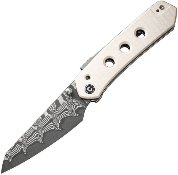 Civivi Vision FG Superlock Damascus Ivory G10