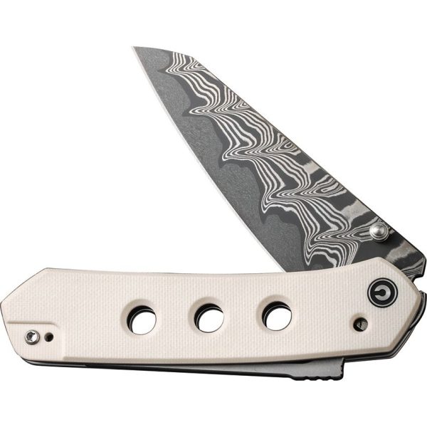Civivi Vision FG Superlock Damascus Ivory G10