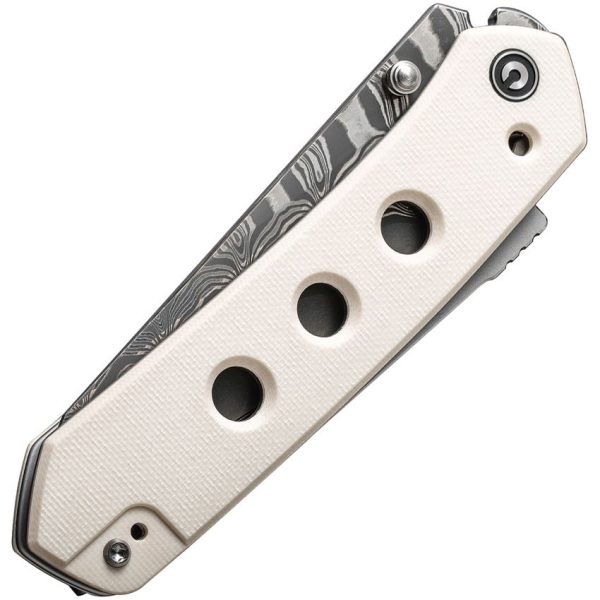 Civivi Vision FG Superlock Damascus Ivory G10