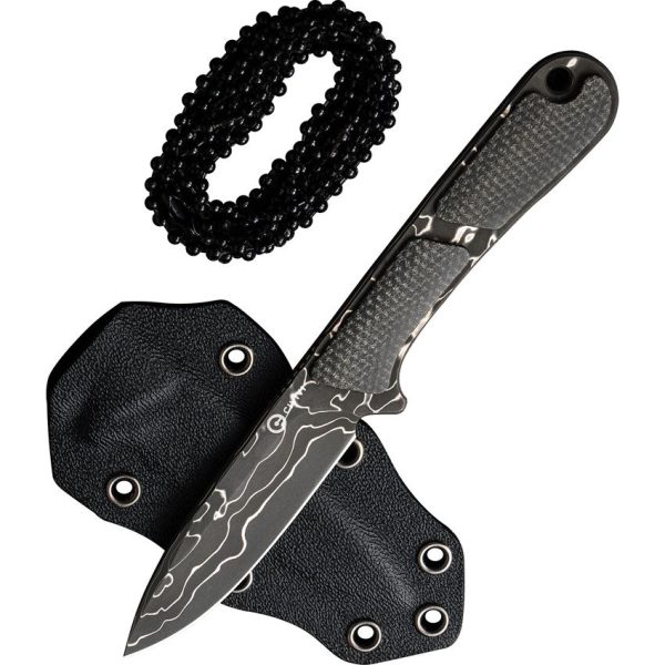 Civivi Mini Elementum Damascus Steel Green Micarta Fixed Blade