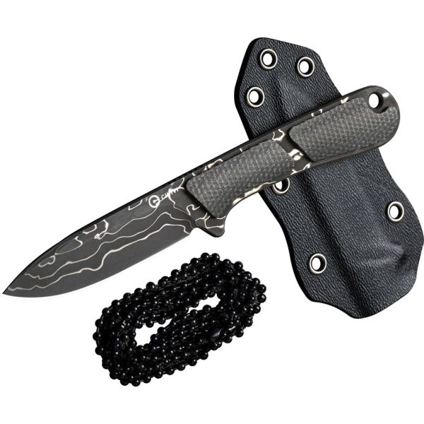 Civivi Mini Elementum Damascus Steel Green Micarta Fixed Blade