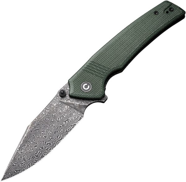 Civivi Tranquil Linerlock Damascus Green Micarta