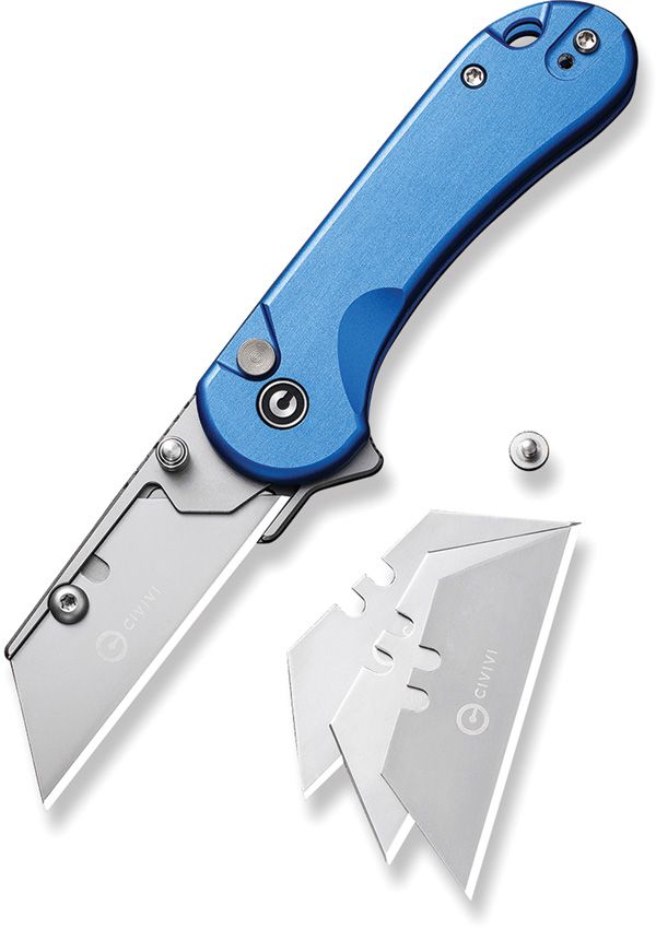 Civivi Elementum Utility Button Lock Blue Aluminum