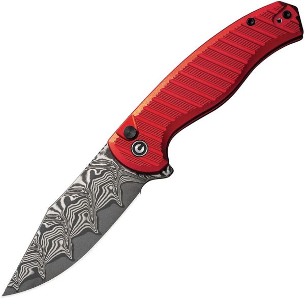 Civivi Stormhowl Damascus Button Lock - Red