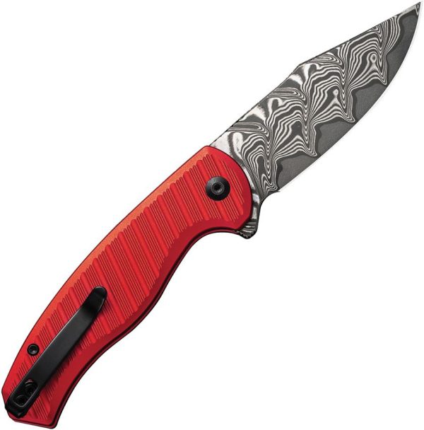 Civivi Stormhowl Damascus Button Lock - Red
