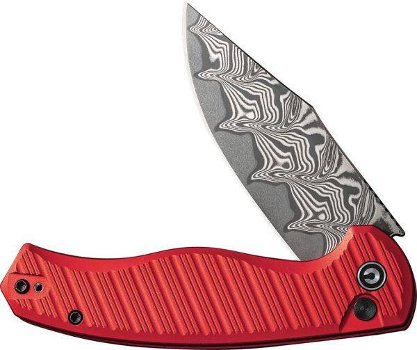 Civivi Stormhowl Damascus Button Lock - Red