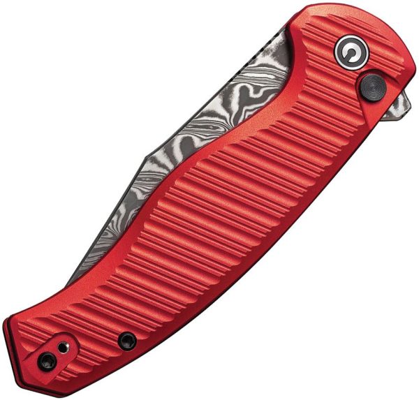 Civivi Stormhowl Damascus Button Lock - Red