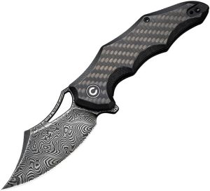CIVC23046DS1.jpg Civivi Chiro Damascus Linerlock - Carbon Fiber Overlay