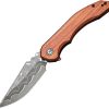 Civivi Bluetick Linerlock Damascus - Wood Handle Drop Point