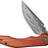 Civivi Bluetick Linerlock Damascus - Wood Handle Drop Point