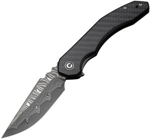Civivi Bluetick Linerlock Damascus - Carbon Fiber G10