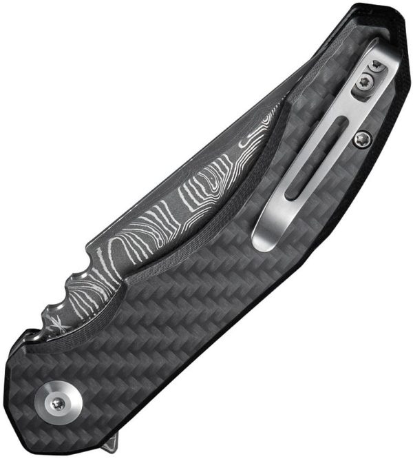 Civivi Bluetick Linerlock Damascus - Carbon Fiber G10