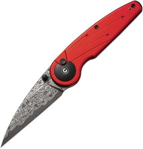 Civivi Starflare Damascus Button Lock - Red Aluminum