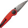 Civivi Starflare Damascus Button Lock - Red Aluminum