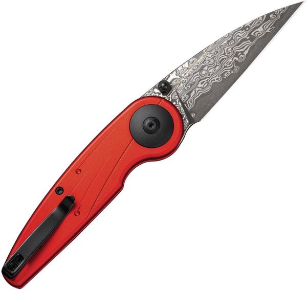 Civivi Starflare Damascus Button Lock - Red Aluminum
