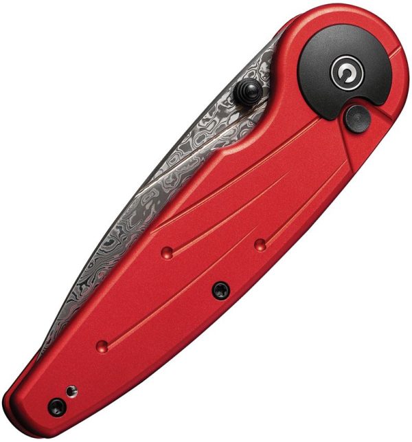 Civivi Starflare Damascus Button Lock - Red Aluminum