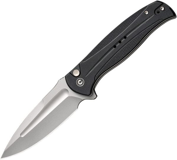 Civivi Incindie Stonewash Button Lock - Black G10