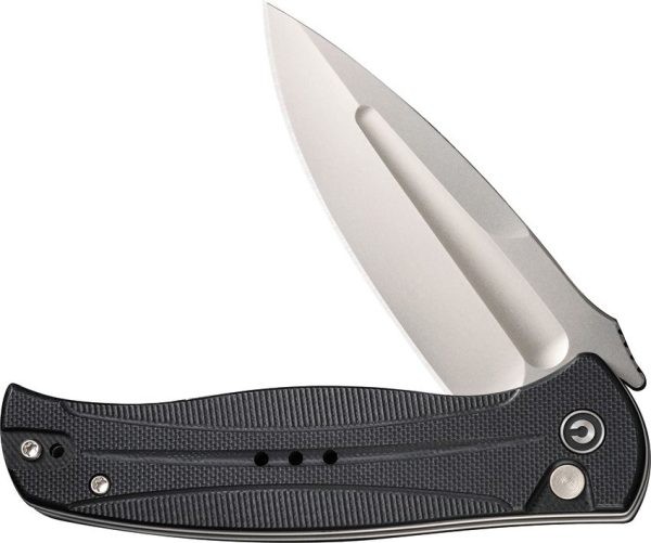 Civivi Incindie Stonewash Button Lock - Black G10