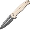 Civivi Incindie Damascus Button Lock - Ivory G10