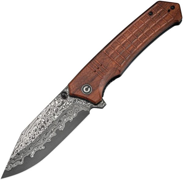 Civivi Tacticorix Damascus Linerlock - Brown Wood Handle