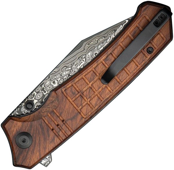 Civivi Tacticorix Damascus Linerlock - Brown Wood Handle