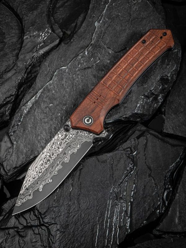 Civivi Tacticorix Damascus Linerlock - Brown Wood Handle