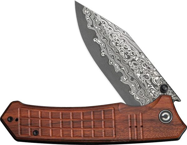 Civivi Tacticorix Damascus Linerlock - Brown Wood Handle