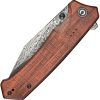 Civivi Tacticorix Damascus Linerlock - Brown Wood Handle