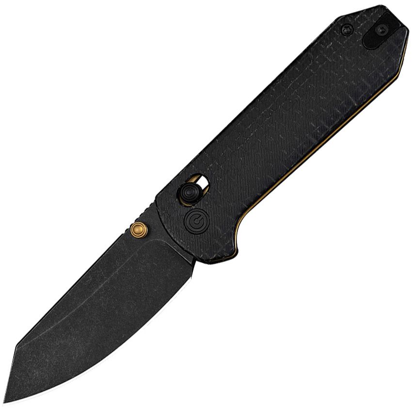 Civivi Yonder Crossbar Lock Folding Knife 2.88" Black Stonewash 14C28N
