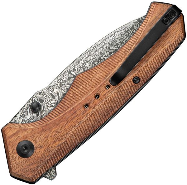 Civivi Photonix Linerlock Damascus Wood Handle