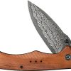 Civivi Photonix Linerlock Damascus Wood Handle