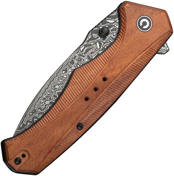 Civivi Photonix Linerlock Damascus Wood Handle