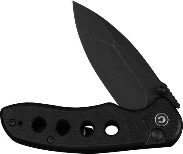 Civivi Triptych Button Lock Folding Knife - Black G10