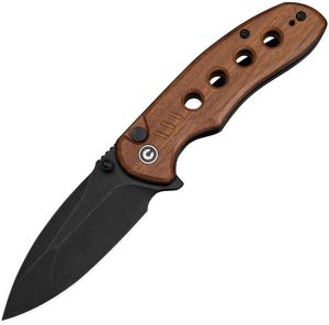 Civivi Triptych Button Lock Folding Knife - Brown Wood