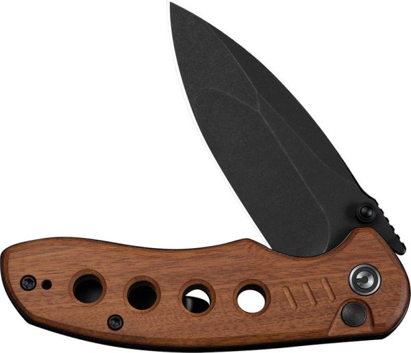 Civivi Triptych Button Lock Folding Knife - Brown Wood