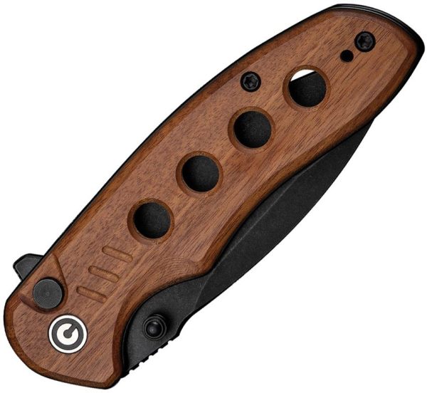 Civivi Triptych Button Lock Folding Knife - Brown Wood