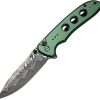 Civivi Hyperpulse Damascus Button Lock Folding Knife - Green
