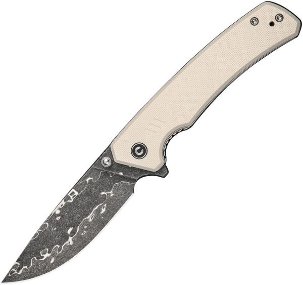 CIVC24012DS1.jpg Civivi Merit Damascus Ivory G10 - Drop Point