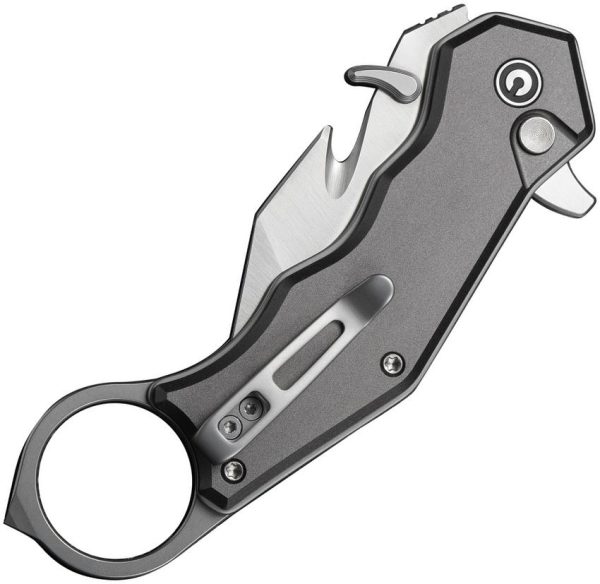Civivi Amaroq Button Lock Gray Aluminum - Nitro V