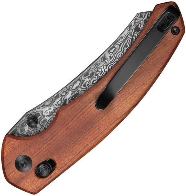 Civivi Sixgill Crossbar Lock Damascus Brown Wood