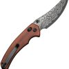 Civivi Sixgill Crossbar Lock Damascus Brown Wood