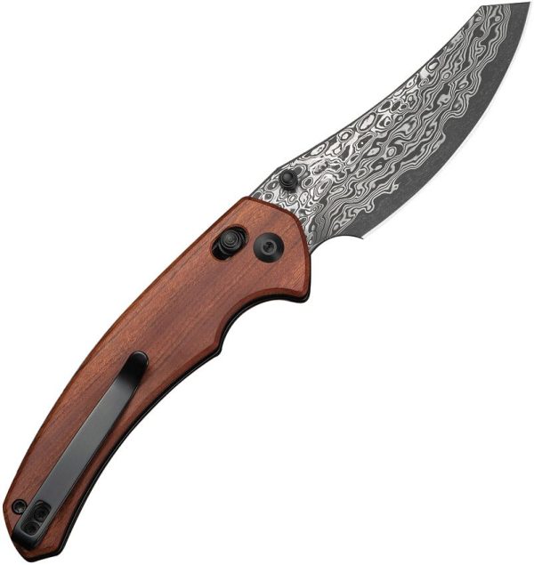 Civivi Sixgill Crossbar Lock Damascus Brown Wood