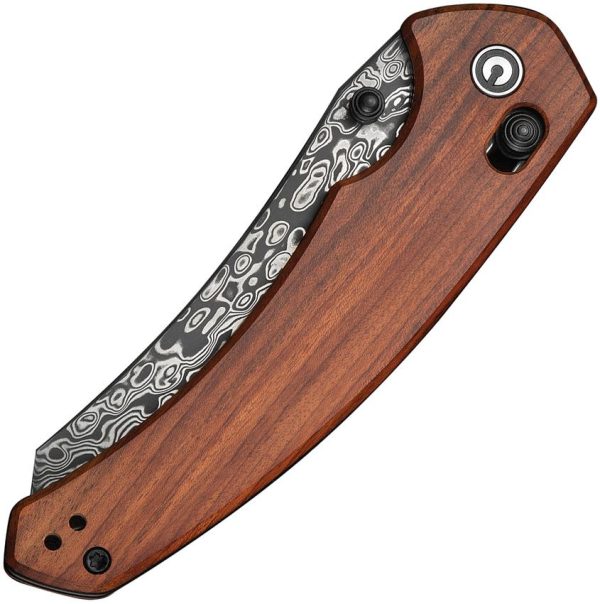 Civivi Sixgill Crossbar Lock Damascus Brown Wood