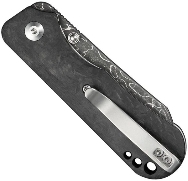 Civivi Crabby Linerlock Damascus Carbon Fiber