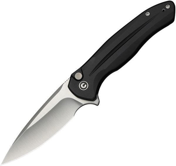 Civivi Kitefin Button Lock Folding Knife Black Aluminum