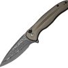 Civivi Kitefin Button Lock Damascus Steel Brown Aluminum
