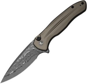 Civivi Kitefin Button Lock Damascus Steel Brown Aluminum