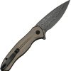 Civivi Kitefin Button Lock Damascus Steel Brown Aluminum
