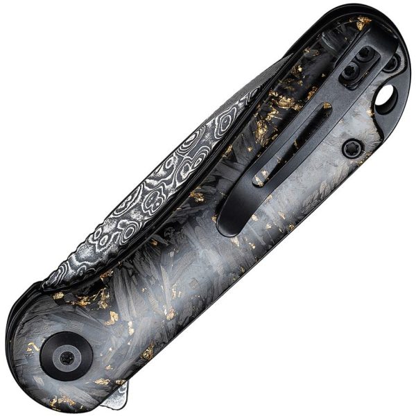 Civivi Elementum Damascus Linerlock Golden Shred Handle