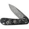 Civivi Elementum Damascus Linerlock Silvery Shred Handle